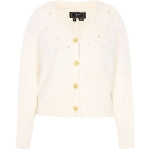 faina Gebreid vest  wolwit