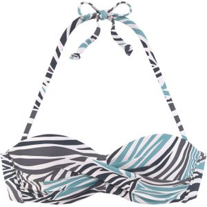 SUNSEEKER Bikinitop  turquoise / zwart / wit
