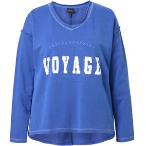 Ulla Popken Sweatshirt  donkerblauw / wit