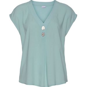 Lindegroen - Blouse - Korte Mouwen - V-hals - Luchtig Model