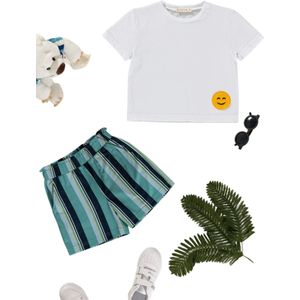 For You Moda Set  nachtblauw / geel / smaragd / wit