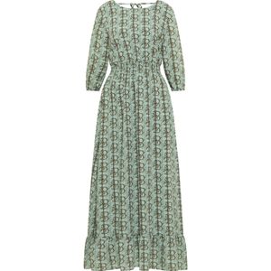 faina Jurk  pasteelgeel / mintgroen / zwart