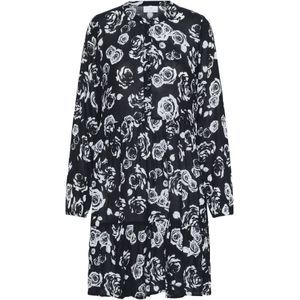 Kaffe Blousejurk 'KAEvity'  lichtgrijs / zwart