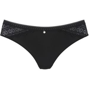 s.Oliver RED LABEL - Strings - Zwart - Grafische Kant - Transparante Look