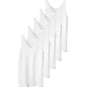 Hemden - Wit - Aansluitend - Mouwloos - Diepe Ronde Hals