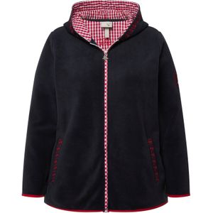 Ulla Popken Fleece jas  marine / rood / wit