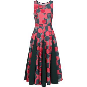 HotSquash Jurk  donkergroen / koraal / rood / kersrood