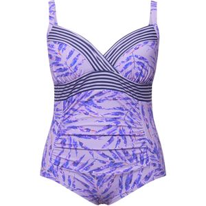 Ulla Popken Badpak  navy / violetblauw / lichtlila / oranje