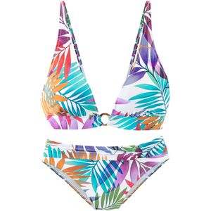 Look - Gedessineerd - Triangelbikini - Wit Gedessineerd - Zonder Beugels - Verwijderbare Softcups