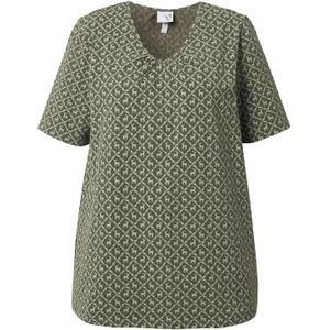 Ulla Popken Shirt  donkergroen / wit