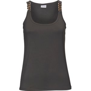 Imprimé - Top - Kaki - Jersey - Met Kettingdetails