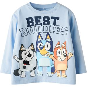 NAME IT Shirt 'NMMODIN BLUEY'  blauw / lichtblauw / oranje