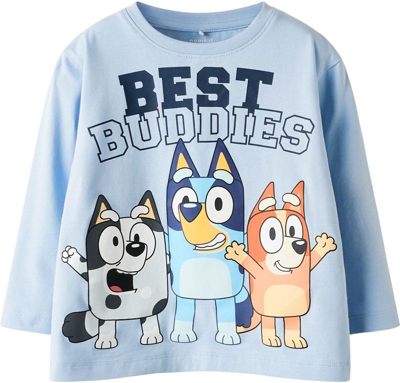 NAME IT Shirt 'NMMODIN BLUEY'  blauw / lichtblauw / oranje