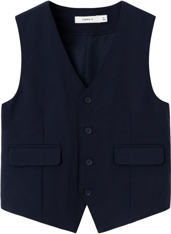 Gilet - Regular Fit - Geweven Stof - Knoopsluiting - Sierzakken