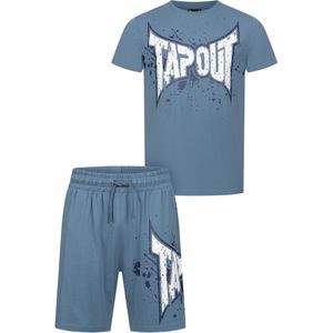 Tapout - Dunlab - T-shirt en Shorts Set - Pigeon Blue/White/Navy - Normale Passform