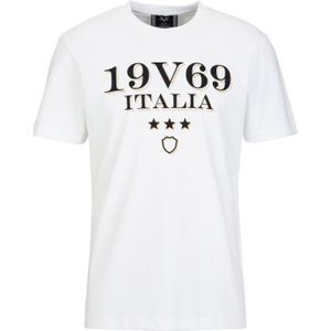 19V69 ITALIA Shirt 'Rafael Carrier 3'  beige / zwart / wit