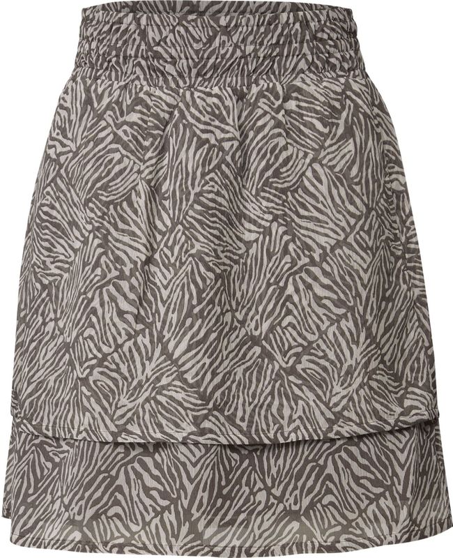 Street One Dames Gedessineerde chiffon rok in Bruin, in size: 32