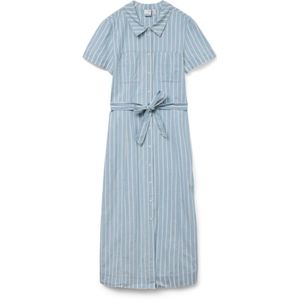 VERO MODA Blousejurk 'VMVIO'  blauw denim / wit