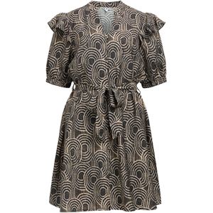 OBJECT Blousejurk  lichtbruin / zwart