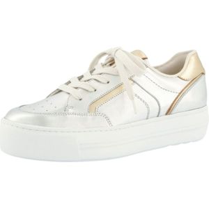 Sneakers - Color-Blocking - Leer - Glinsterend - Platte Hak