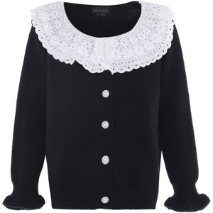 NAEMI Gebreid vest  zwart / wit