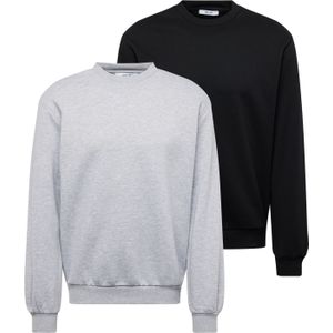 ABOUT YOU Sweatshirt 'Davin'  grijs gemêleerd / zwart