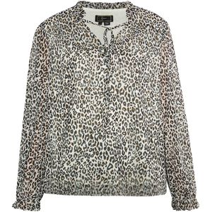 faina Blouse  pastelblauw / goud / zwart / wit