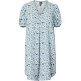 Pctalia - Midi-jurk - Zwart - Korte Mouwen - V-hals - Relaxed Fit