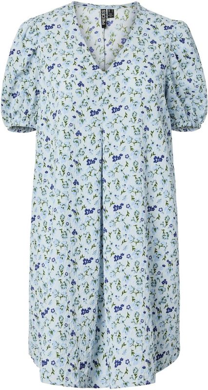 Pctalia - Midi-jurk - Zwart - Korte Mouwen - V-hals - Relaxed Fit