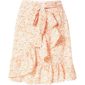 SISTERS POINT - NIRO - Wikkelrok - Oranje/Wit - Bloemenprint