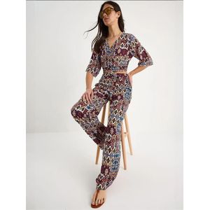 Bianco Lucci Broekpak  turquoise / mosterd / bourgogne / wit