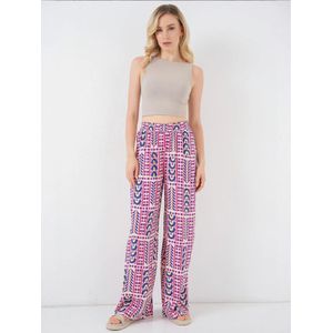 Bigdart Broek  blauw / grasgroen / pink / wit