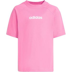 adidas - LK LIN TEE 160 - T-shirt - Pink Fusion/White - 100% Katoen