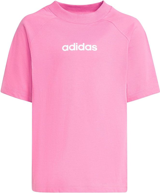 adidas - LK LIN TEE 160 - T-shirt - Pink Fusion/White - 100% Katoen