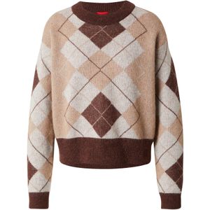 HUGO Trui 'Sacero'  beige / lichtbeige / donkerbruin