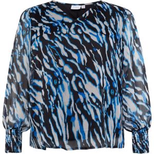 EVOKED Blouse  royal blue/koningsblauw / zwart / offwhite