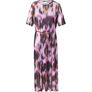 NÜMPH Jurk 'NULIANA'  marine / cognac / rosa / pastelrood