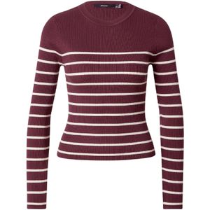 VERO MODA Trui 'VMGIZELLE'  wijnrood / wit