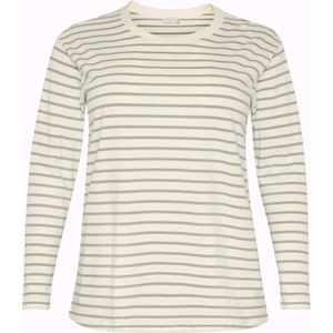 KAFFE CURVE Shirt 'KC Winni'  ecru / taupe