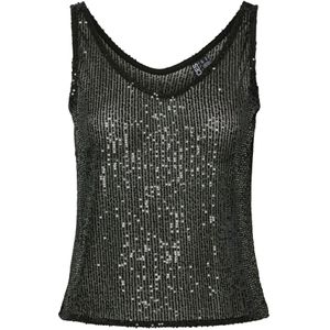 Tanktop - Feestelijke Top - Mouwloos - Ronde Hals - Pailletten