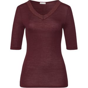 Hanro - Damesshirt - Slim Fit - V-hals van Kant - 1/2-mouwen