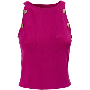 Influencer Gebreide top  donkerroze