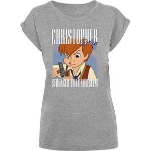 F4NT4STIC Shirt 'Disney Winnie The Pooh Christopher Robin Montage'  taupe / karamel / grijs gemêleerd / wit