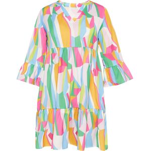 FELIPA Jurk 'Fashion Look'  lichtblauw / curry / groen / lichtroze