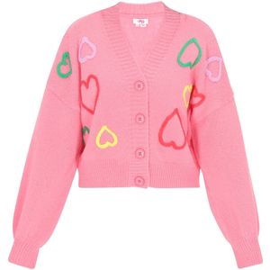 MYMO Gebreid vest  geel / groen / pink / rood