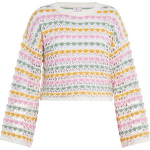 IZIA Trui  donkergeel / riet / rosa / offwhite