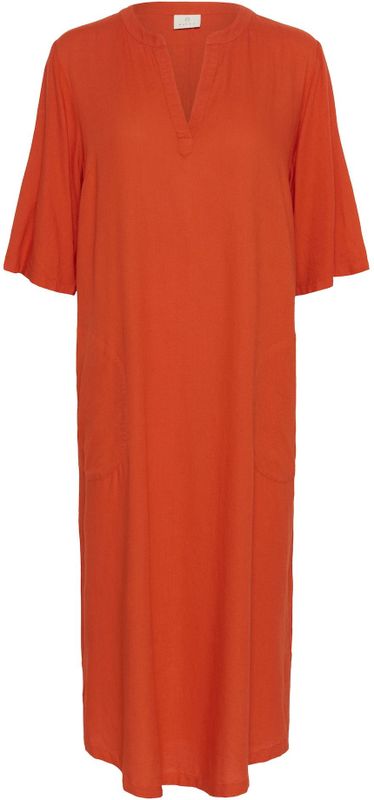 Kaffe - Milia - Jurk - Oranje - 3/4 Lengte - Losse Pasvorm
