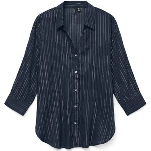VERO MODA Blouse 'VMOLLA'  navy / wit