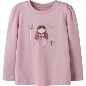 NAME IT Shirt 'NMFRONESSES'  kastanjebruin / goud / mauve / zilver