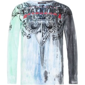 CIPO & BAXX Shirt  blauw / grijs / groen